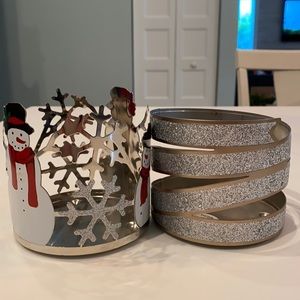 Christmas Candle Holder Set of 2, 3 Wick